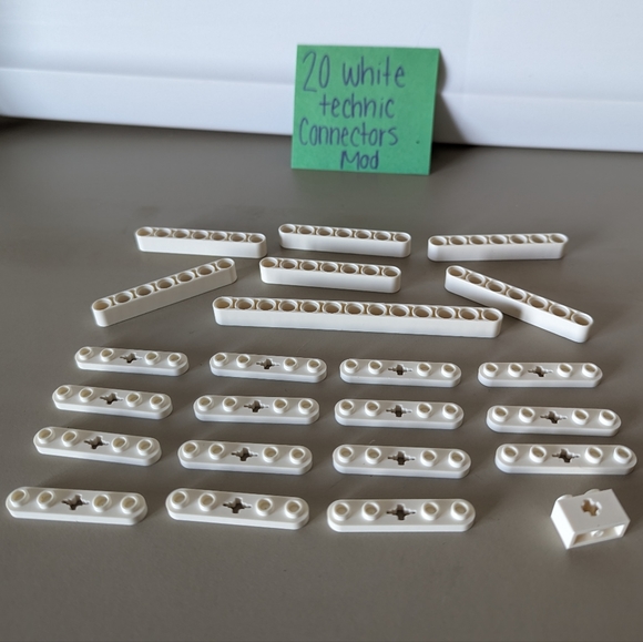 LEGO LOT OF 20 white MODIFIED bricks holes connectors technic star wars police - Picture 2 of 7